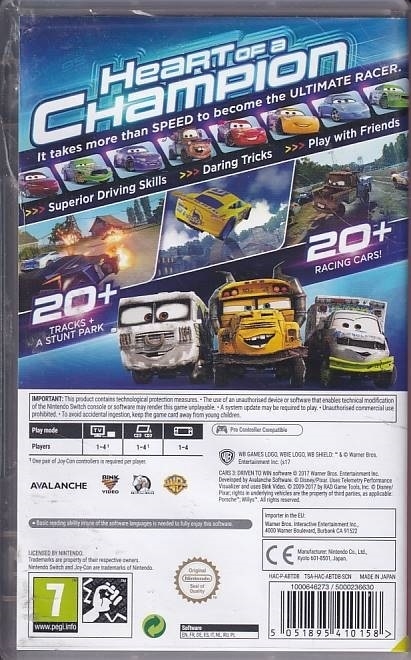 Cars 3 Driven to Win - Nintendo Switch Spil (A Grade) (Genbrug)